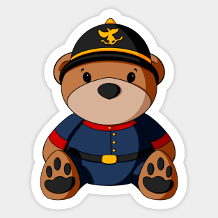 German Officer Teddy Bear Sticker